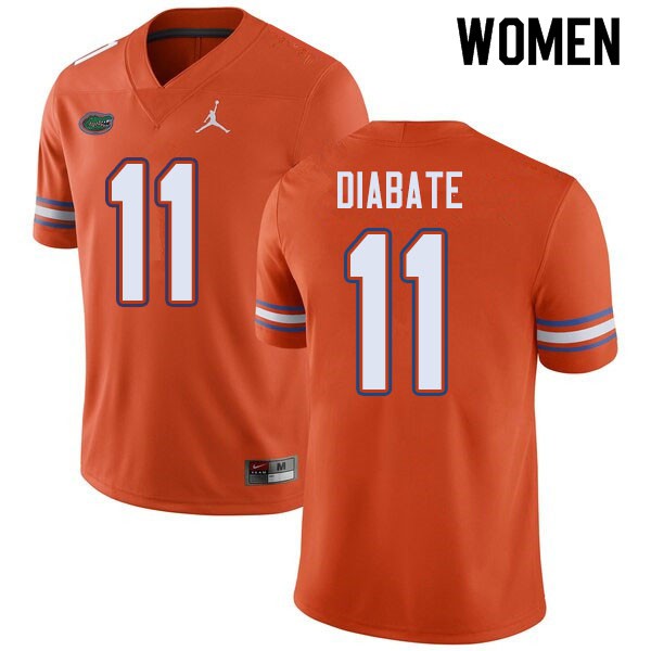 Jordan Brand Women #11 Mohamoud Diabate Florida Gators College Football Jersey Orange